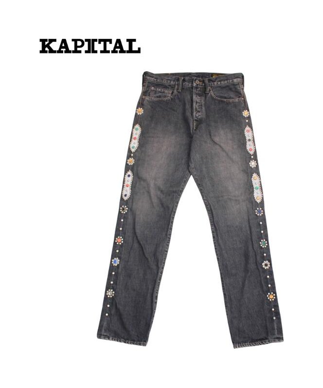 캐피탈 14oz 블랙 데님 5P 몽키 시스코 팬츠